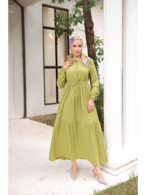 Comstar Maya Kumaş Beli Büzgülü Elbise - S000217330-26429