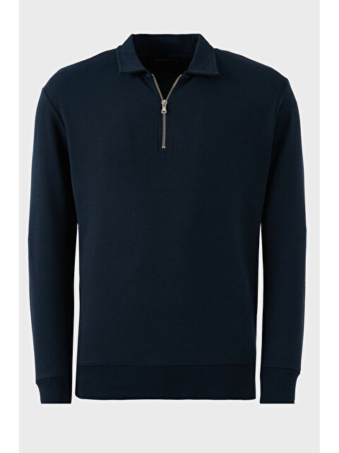 Buratti Pamuklu Regular Fit Yarım Fermuarlı Polo Yaka Erkek Sweat 5905805 - S000310516-23093