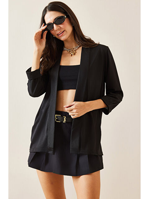 Xhan Siyah Duble Kol Ceket 5KXK4-49031-02 - S000293962-19351