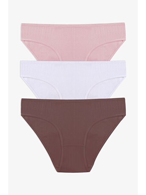 Koza İç Giyim Kadın 3'lü Pamuklu Fitilli Külot - S000297066-37319