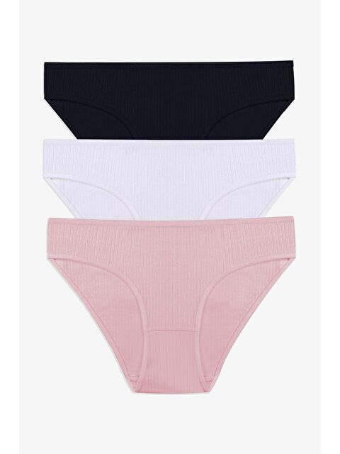 Koza İç Giyim Kadın 3'lü Pamuklu Fitilli Külot - S000297066-37424