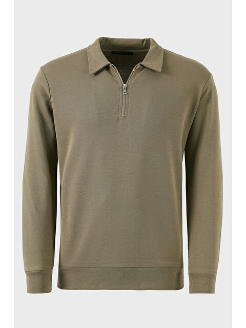 Buratti Pamuklu Regular Fit Yarım Fermuarlı Polo Yaka Erkek Sweat 5905805 - S000310516-26429