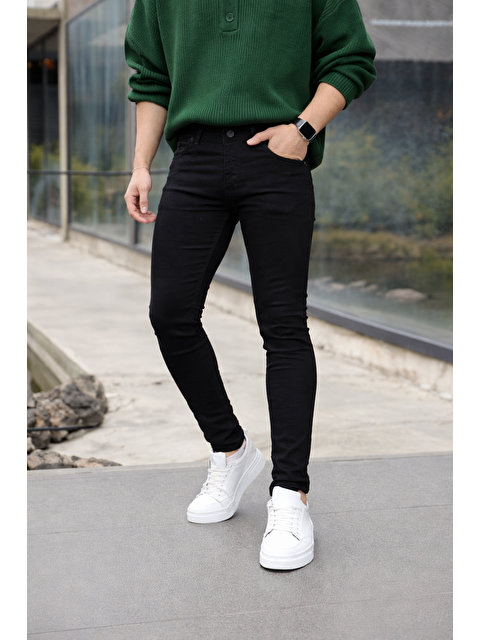 Comstar Erkek Pamuklu Basic Yüksek Bel Dar Füme Jean Pantolon