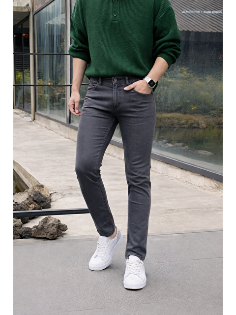 Comstar Erkek Yüksek Bel Dar Premium Füme Jean Pantolon