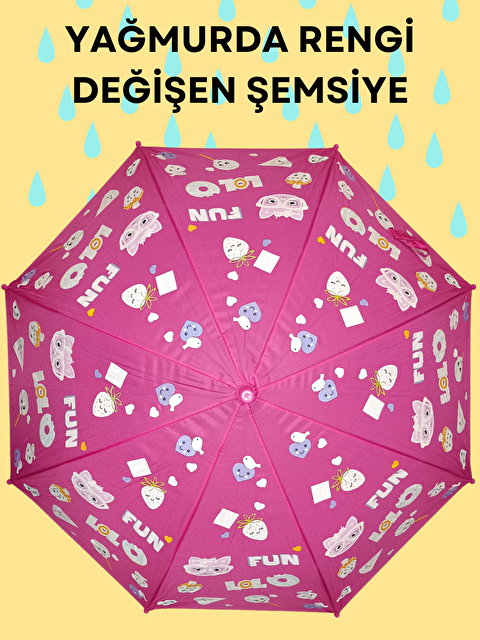 Casabony Yağmurda Rengi Değişen Fuşya Kız Çocuk Şemsiye - S000297389-18686