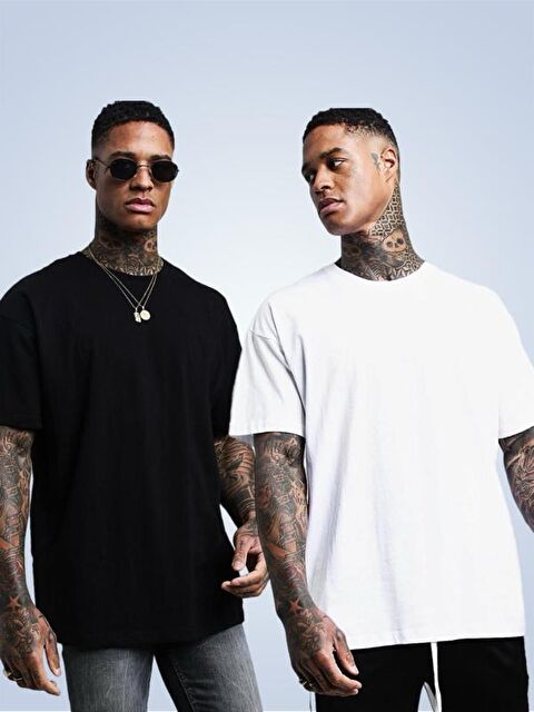 Oksit Crash 2'li Paket  Bisiklet Yaka Erkek Basic Tişört - S000159452-37424