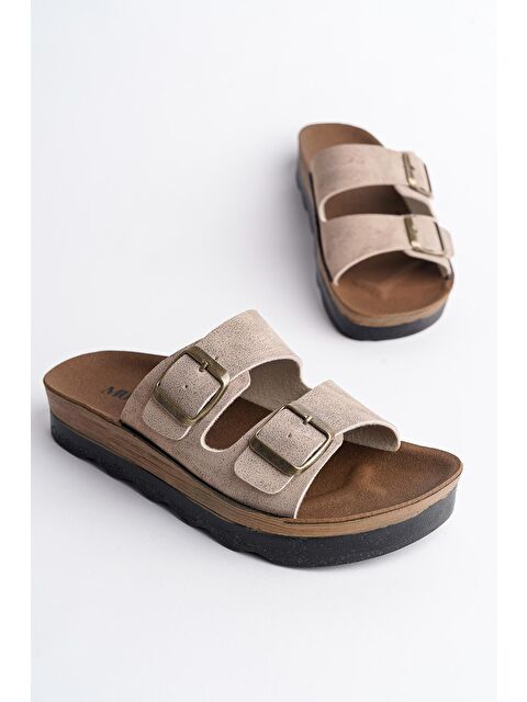 Muggo REHDA İki Toka Rahat Taban Ayarlanabilir Unisex Terlik - S000152809-19928