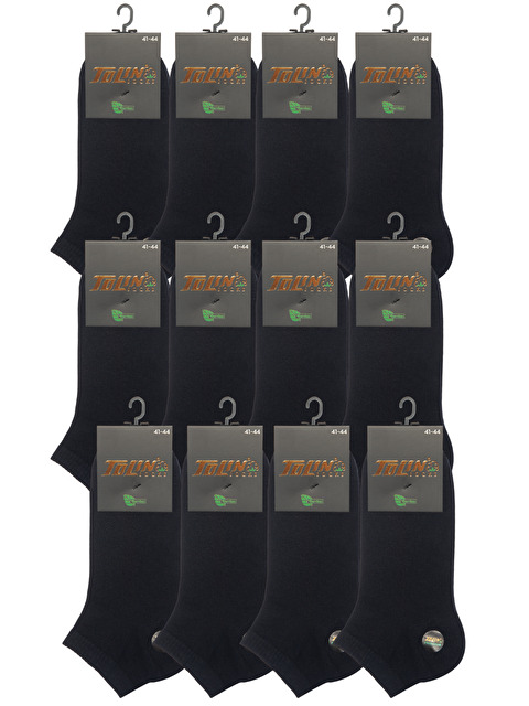 Tolin Erkek 12 li Bambu Lacivert Jakarlı Dikişsiz Patik Çorap Seti 10500 - S000383819-21164