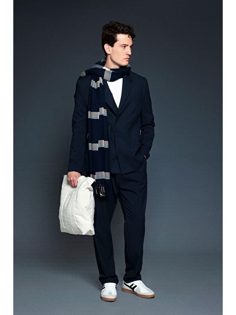 Abluka Online Erkek Kemerli Oversize Takım Elbise Lacivert - S000491525-21164