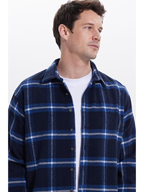 TUDORS Erkek Relax Fit Rahat Kesim Kışlık Kareli Oduncu Gömlek - S000520058-21164