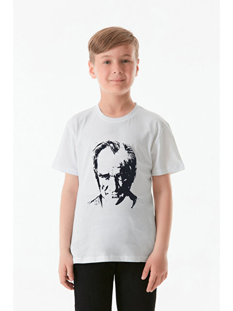Fullamoda Atatürk Baskılı Unisex Çocuk Tişört - S000383822-20063