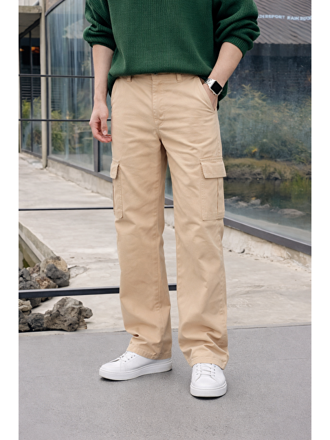 Comstar Erkek Yüksek Bel Premium Taş Kargo Baggy Pantolon