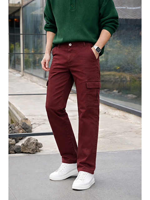 Comstar Erkek Yüksek Bel Premium Kiremit Kargo Baggy Pantolon