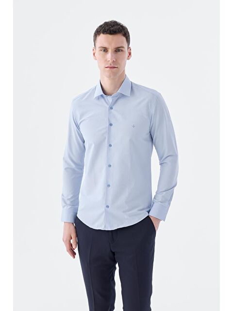 JAKAMEN Açık Mavi Slim Fit Klasik Yaka Uzun Kol Klasik Model Gömlek - S000495815-17234