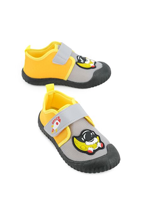 Gezer Yazlık Erkek Çocuk PVC Taban Cırt Cırtlı Ayarlanabilir Keten Günlük Ayakkabı