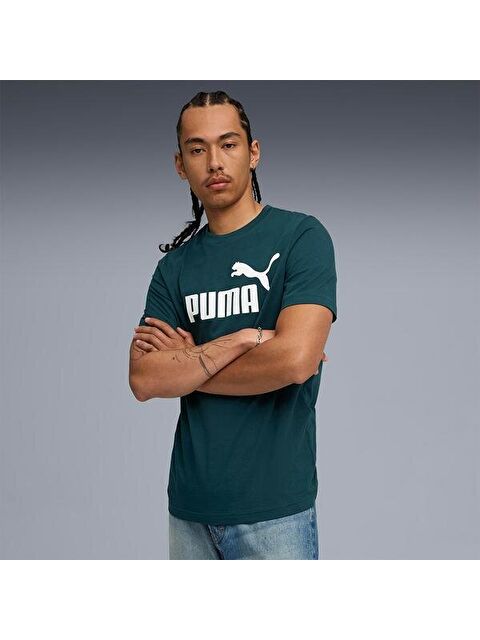 Puma Essentials No 1 Logo Erkek Yeşil Tişört - S000522122-18194