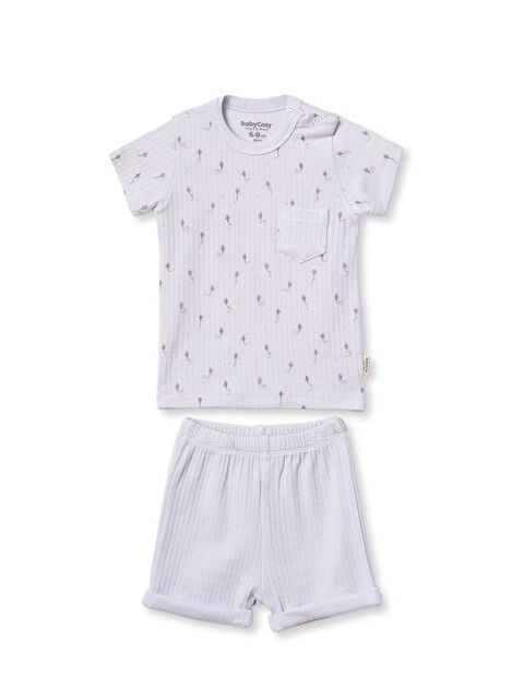 BabyCosy Organic  Bebek Kısa Kollu Tişört ve Pantolon Takımı, %100 Pamuk, Bebek ve Yenidoğan Serisi - CSYM31114