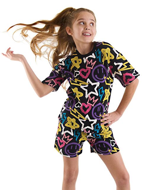 MSHB&G Street Style Kız Çocuk Tişört Şort Takım - S000148008-19351
