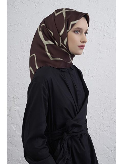 ARMİNE Geometrik Desenli Saf İpek Twill Eşarp 9441D 04 - S000500614-29705
