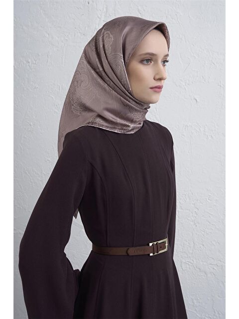 ARMİNE Klasik Desenli Saf İpek Twill Eşarp 9428D 37 - S000500618-29705