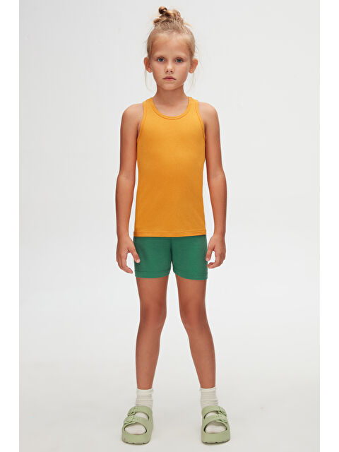 Lovetti Kadmium Sarı Kız Çocuk Düz Basıc  Yüzücü Atlet - S000053546-20067