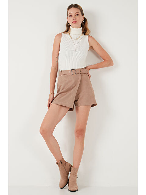 Lela Kışlık Regular Fit Asimetrik Kesim Fermuarlı Kadın Şort Etek 5865973 - S000275053-26429