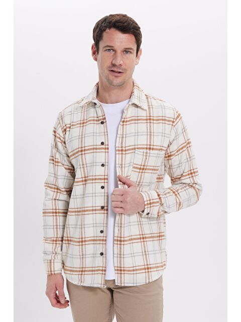 TUDORS Erkek Regular Fit Rahat Kesim Kışlık Kareli Oduncu Gömlek - S000520069-19965