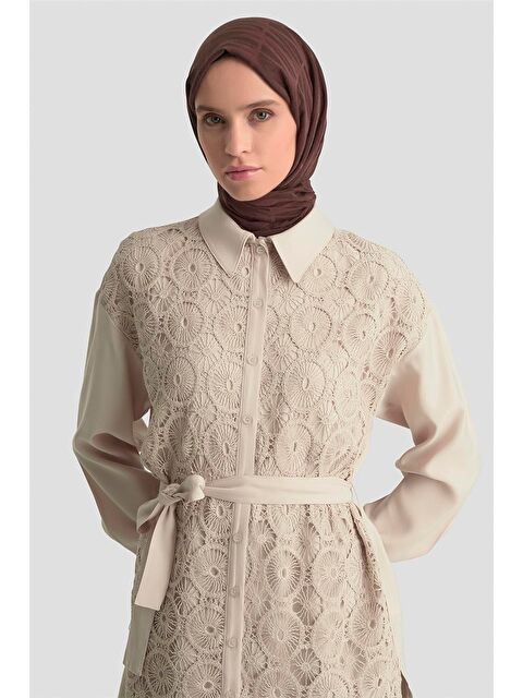 ARMİNE Dantelli Tunik 25Km1027 Bej