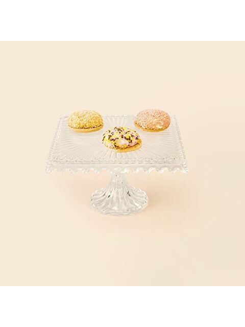 Alegre Glass Damla Kare Stant - Şeffaf - 18x11 cm