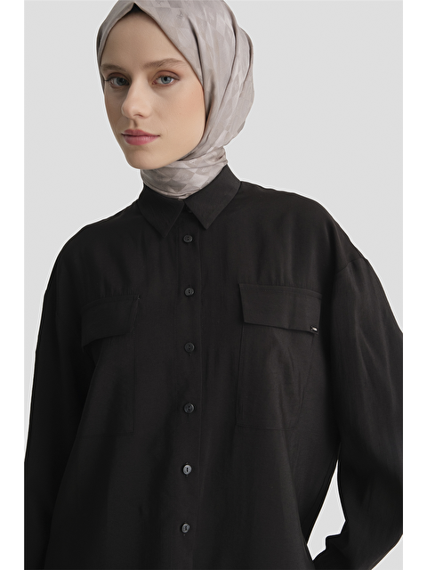 ARMİNE Cepli Modal Tunik Siyah