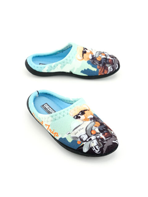 Gezer Erkek Çocuk Kışlık Tasarım Rahat Sessiz Taban Gondol Ev Bahçe Terlik - S000297404-18194