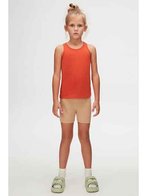 Lovetti Kiremit Kız Çocuk Düz Basıc  Yüzücü Atlet - S000053546-18657