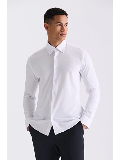 JAKAMEN Beyaz Comfort Fit Yaka Düğmeli Gömlek - S000495829-20063