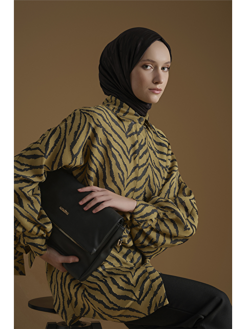 ARMİNE Jakarlı Tunik Yağ Yeşili