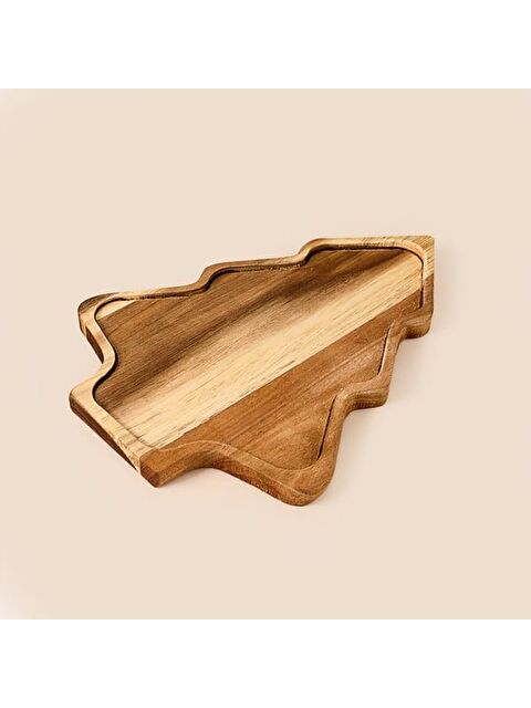 Excellent Houseware Ağaç Servis Tabağı - Kahverengi - 28x25 cm
