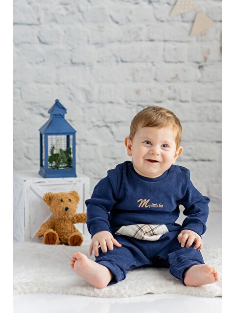 MİNİNİO Erkek Bebek Kanguru Cepli Kaşkorse Tulum - S000363666-21164