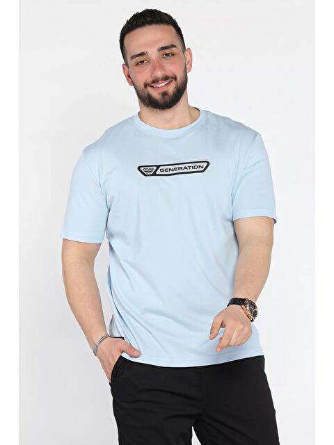 Mishar İtalia Erkek Ön Baskılı Bisiklet Yaka Tişört - S000373026-17234