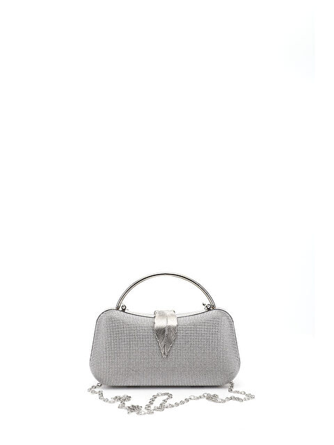 GÖNDERİ(R) Kadın GÜMÜŞ Uzun Zincirli El Ve Omuz Askılı Abiye Çanta - S000516141-18105