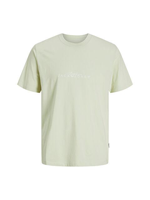 Jack & Jones Varenna Branding Crew Neck Erkek Yeşil Yuvarlak Yaka Spor Tişört