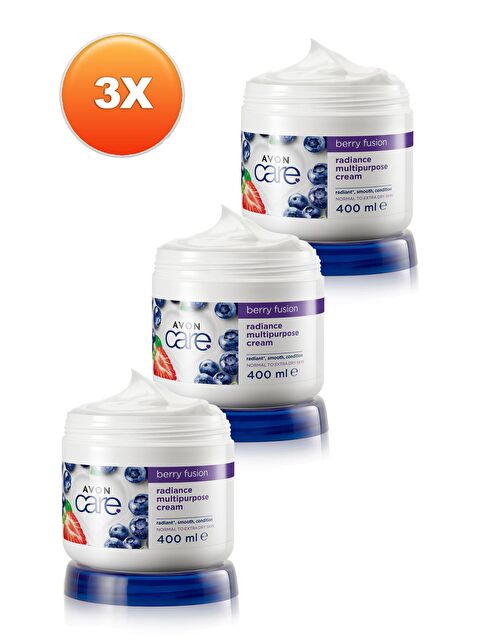 AVON Care Yaban Mersini ve Çilek Özlü El, Yüz ve Vücut Kremi - 400ml Üçlü Set - S000190645-10231