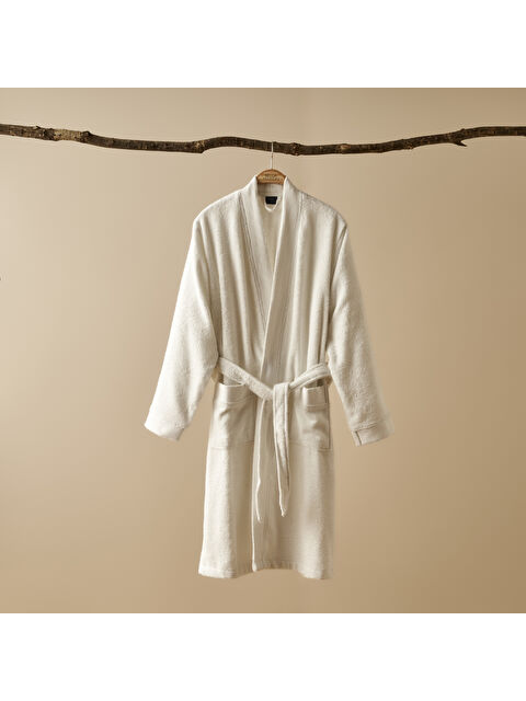 Bella Maison %100 Pamuk Premium Dorita Erkek Bornoz Beyaz (L/XL) - S000347807-20063