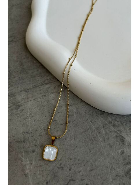 HYMAN Minimal Kare Erkek Kolye - S000516143-20076