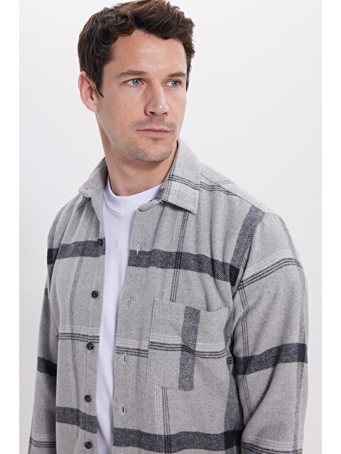 TUDORS Erkek Regular Fit Rahat Kesim Kışlık Kareli Oduncu Gömlek - S000520091-20600