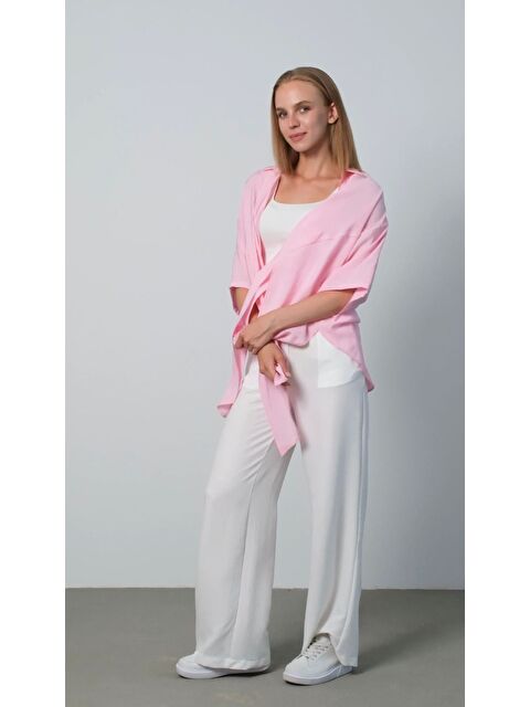 Pera Moda Önden Bağlamalı Uzun Kimono Yazlık İnce Gömlek Hırka Modeli - S000315542-20024