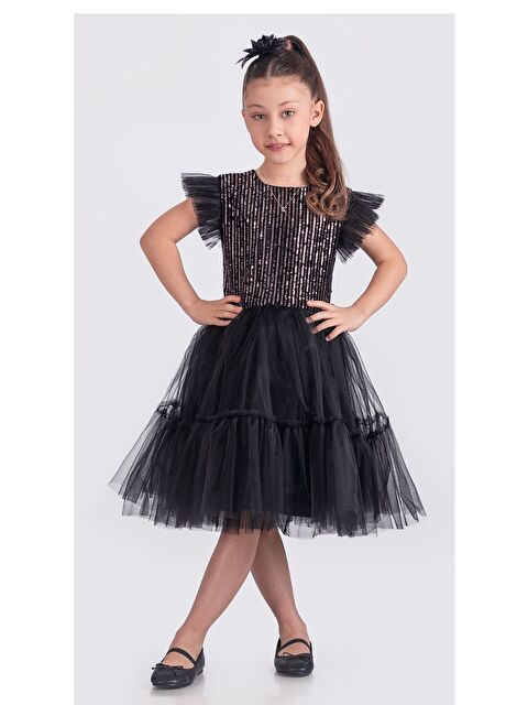 Mnk Baby & Kids Pul Payet Katkat Tütü Etekli Kız Çocuk Elbise M00722 - S000388580-37442