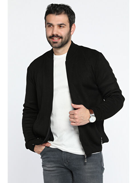 Mishar İtalia Erkek Fermuarlı Cepli Triko Hırka - S000324289-19351