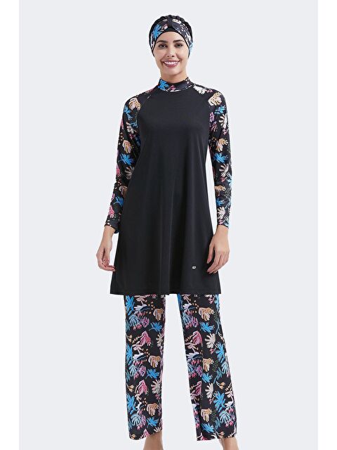 C&City Tam Kapalı 4 Lü Tesettür Mayo C11007 Siyah - S000215923-19351