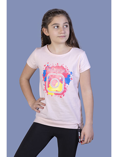 Toontoykids Kız Çocuk Renkli Baskılı Tişört