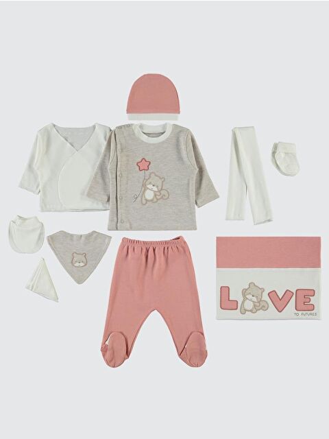 Civil Baby Yıldız Ayıcık Nakışlı Zıbın Setleri - S000466615-7152