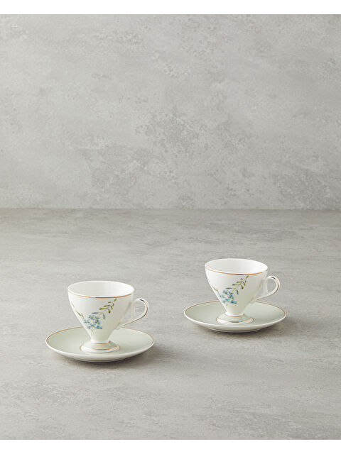 English Home Valentina New Bone China 4 Parça 2 Kişilik Kahve Fincan Takımı 80 ml Açık Yeşil - S000335572-29488